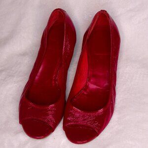 Red Peep Toe Cole Haan Wedges Great Condition Womens size 10M